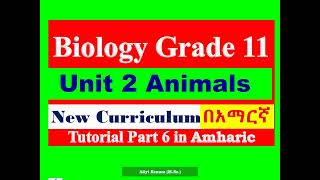 New Curriculum Biology Grade 11 Unit 2 Animals Tutorial Part 6 in Amharic [upl. by Pinkerton631]