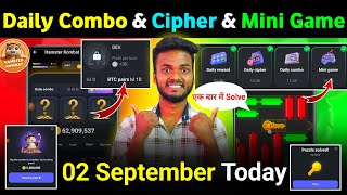 02 September Daily Combo amp Daily Cipher amp Mini Game  Hamster Kombat Daily Combo amp Mini Game [upl. by Carma990]