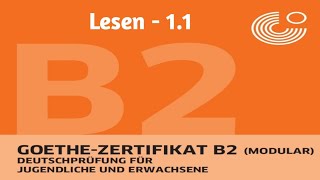 Goethe Zertifikat B2Lesen 11GermanFLIHYD [upl. by Eelah]