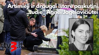 Artimieji ir draugai ištarė paskutinį „sudie“ Agnei Jagelavičiūtei Karmėlavos kapinėse [upl. by Atnas499]