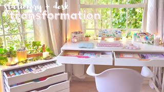 Desk  stationery organization makeover ✨🌿 back to school 2021 [upl. by Hazem]