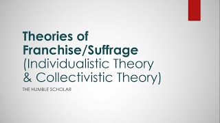 Individualistic amp Collectivistic Theory of Franchise Suffrage  Political Science [upl. by Four]