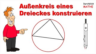 Mit einem Zirkel den Außenkreis eines Dreieckes konstruieren [upl. by Nadeen]