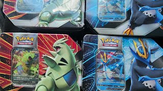 4 V Strikers Tins  Pokemon Cards Opening [upl. by Aivilys]