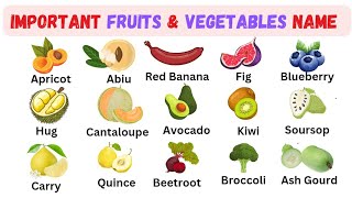 150 Fruits and Vegetables Name  Learn Food Vocabulary in English with pictures for beginners [upl. by Aikemehs]