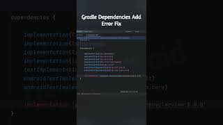 Gradle Dependencies Add Error Fix Android Studio  shorts [upl. by Enicnarf]