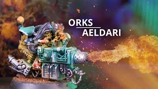 Orks vs Aeldari  A 10th Edition Warhammer 40k Battle Report [upl. by Shaver]