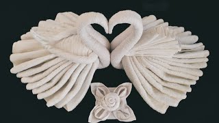 TOWEL ART KISSING SWAN  TOWEL FOLDING [upl. by Amesari]