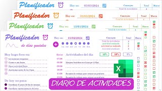 Planificador Diario📆de Actividades en Excel✅automatizado con macros [upl. by Xymenes491]