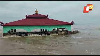 Watch Bhattarika Temple submerged in flood water in Cuttack’s Badamba [upl. by Aneehsal]