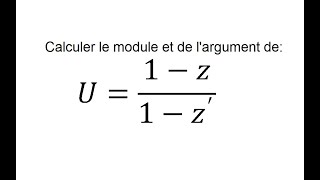 Les nombres complexes 3 Calcul du module et de largument dun nombre complexe U1z1z [upl. by Hamrah384]