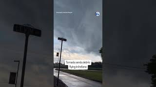 Indiana tornado sends debris flying [upl. by Kareem]