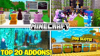 🔥 TOP 20 MELHORES ADDONS JÁ ATUALIZADOS PARA SEU MINECRAFT PE 12015 OFICIAL [upl. by Flori761]