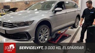 Servicelyft 3 000 kg elspärrar från PELA Tools [upl. by Waugh574]