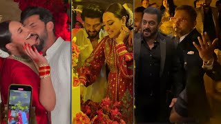 Salman Khan Yo Yo Honey Singh And Other Celebs At Sonakshi Sinha Zaheer Iqbal Wedding Reception [upl. by Willtrude]