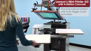 Screen Printing Press  Lawson MiniPrinter ASI with 4Station Carousel [upl. by Aramoy935]