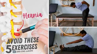 5 Exercises to Avoid with Bulging Disc Sciatica Disc hernia in Lower Back [upl. by Zenobia]