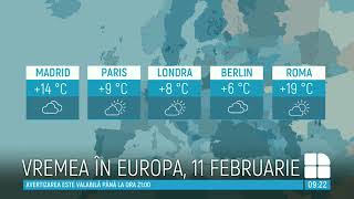 METEO 11 februarie Vreme mohorâtă şi ploi slabe Câte grade vor indica termometrele [upl. by Rihsab]