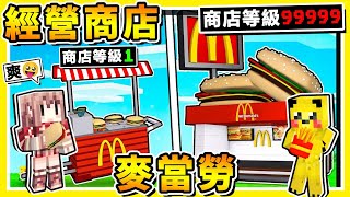 Minecraft【經營商店】在麥塊中開🔴MC麥當勞  從小餐車 ➔ 麥當勞🍟帝國😂  超多商品【麥克雞塊黃金薯條】居然可以❤【請員工】【買廣告】 全字幕 [upl. by Christen257]