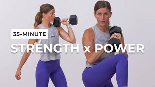 35Minute Full Body Dumbbell Workout Strength Power and Abs [upl. by Litnahs980]