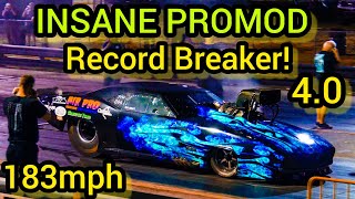 Record Breaking 40 183mph PRO MOD DRAG RACING 2023 Alabama Street Outlaws [upl. by Shulins552]