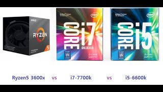 i77700k vs i56600k vs Ryzen 5 3600x  RTX 2070 2560 x 1440  in 4 Games [upl. by Ruhtracm897]