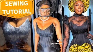 How to SEW STYLISH OVERBUST CORSETSEWING TUTORIAL with MODESTY PANEL 💥 [upl. by Downall172]