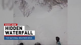 Skier falls into hidden waterfall caught on video That and much more on todays TNWD [upl. by Berman]