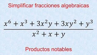 Simplificar fracciones algebraicas con productos notables fracciones algebraicas ejercicios [upl. by Atterol]