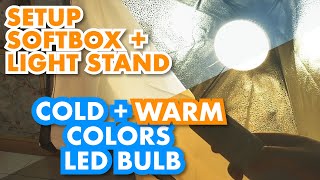 How to Set up Soft Box lighting with changing colour Cold and Warm LED light bulb with remote [upl. by Cirderf]