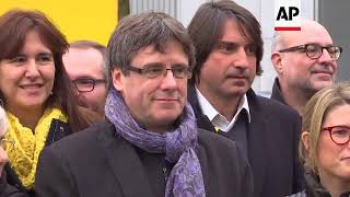 Puigdemont Catalan lawmakers meet in Brussels to discuss strategy [upl. by Pettit]