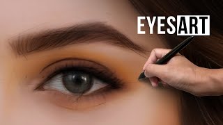 Painting Realistic Beautiful Feminine Eyes in Krita  Timelapse Demo [upl. by Lenard391]