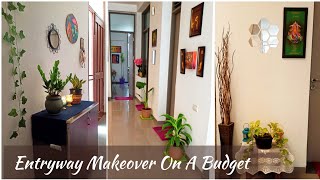 Entryway Makeover On A Budget With A Before And After Look 😍  Entryway Decorating Ideas [upl. by Ddal]