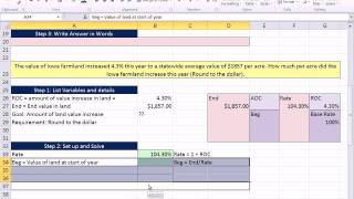 Excel 2010 Business Math 32 Rate Of Change Word Problem [upl. by Pepita154]