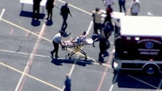 Georgia school shooting  Video shows person wheeled out on stretcher [upl. by Healy239]