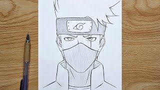 How to draw Kakashi Hatake  Kakashi step by step  easy anime tutorial [upl. by Arrotal]