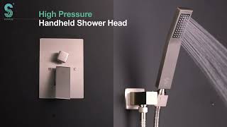 SR SUN RISE 12 Inches All Metal Square Shower System with Tub Spout [upl. by Hedwiga696]