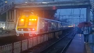 Rainy day view Kalyan Local departure from Thane station [upl. by Yttik]