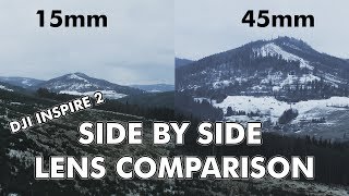 DJI Inspire 2  X5s  DJI 15mm f17 vs Olympus M Zuiko 45mm f18  LENS COMPARISON  SIDE BY SIDE [upl. by Wren]