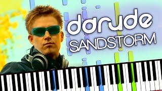 Darude  Sandstorm Meme Song Piano Cover Sheet Music  midi Synthesia tutorial [upl. by Jadwiga979]