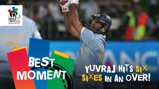 Yuvraj Singh slams six sixes off Stuart Broad  ENG v IND  T20 World Cup 2007 [upl. by Ttirb457]