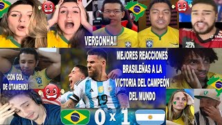 MEJORES REACCIONES BRASILEÑAS AL GOL DE OTAMENDI EN BRASIL 0X1 ARGENTINA EN EL MARACANÁ [upl. by Costello]