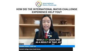 How did the International Maths Challenge experience help you [upl. by Siuoleoj]