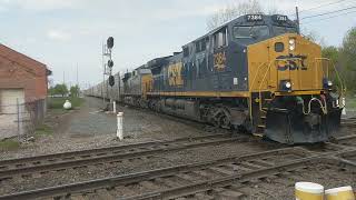 CSX eastbound auto rack train hammering the diamonds [upl. by Amabelle]