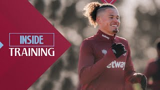 Kalvin Phillips Gets To Work At His First West Ham Training Session 💪  Inside Training  Rush Green [upl. by Nahum]