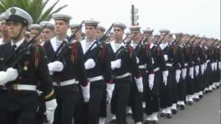 Cérémonie Défilé Ecole Fusiliers Marins CONCARNEAU 5 OCTOBRE 2012 [upl. by Nawk547]