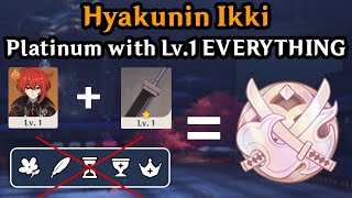 HARDEST Hyakunin Ikki Platinum with No Artifacts Lv1 Characters 1Star Weapons [upl. by Sol]