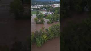 Low Water Bridge Salem Flooding hurricanehelene [upl. by Aileduab]