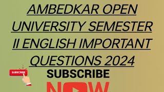 BRAOU SEMESTER II ENGLISH IMPORTANT QUESTIONS [upl. by Doreg]