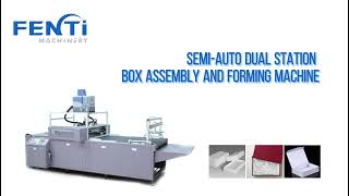 SemiAuto dual station box assembly forming machine [upl. by Archibold]